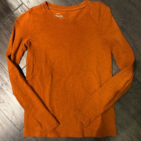NWOT J.Crew Burnt Orange Long Sleeve Tee | Size XXS - Picture 1 of 3